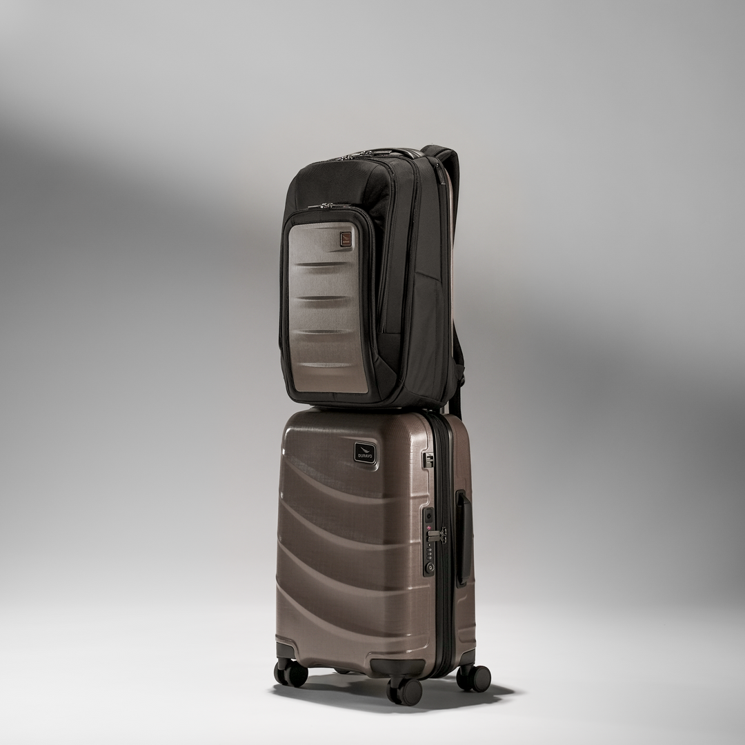 Distinguished Copper Brown - Expandable Carry-On Luggage with Venture Full Backpack