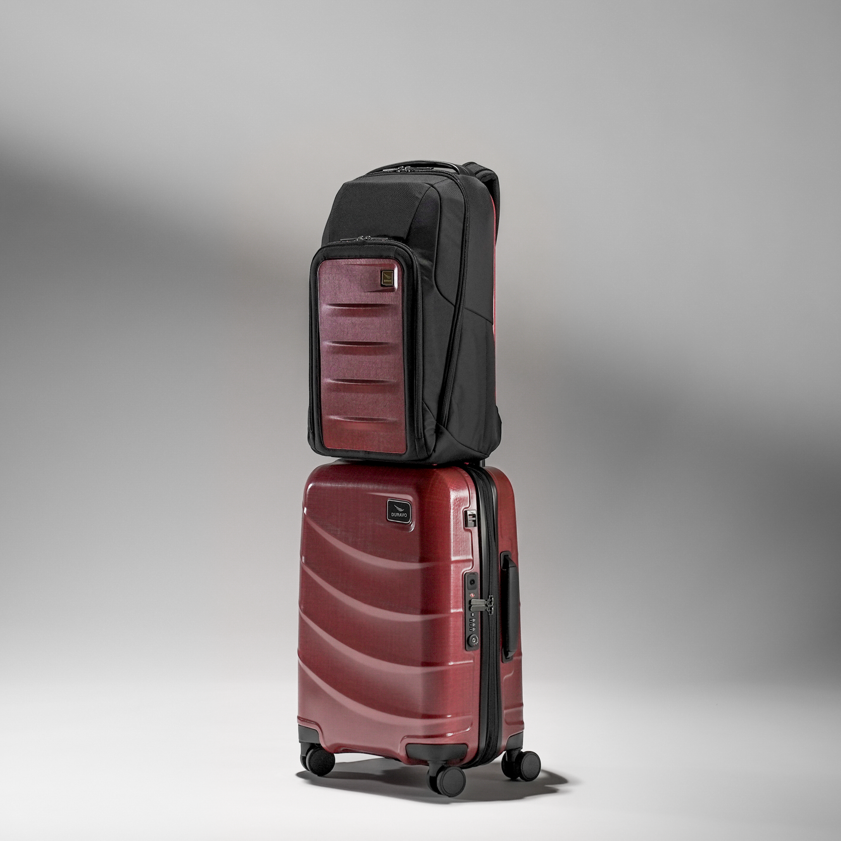 Adventurer Red Travel Set TSA Carry-On Luggage Backpack Bundle