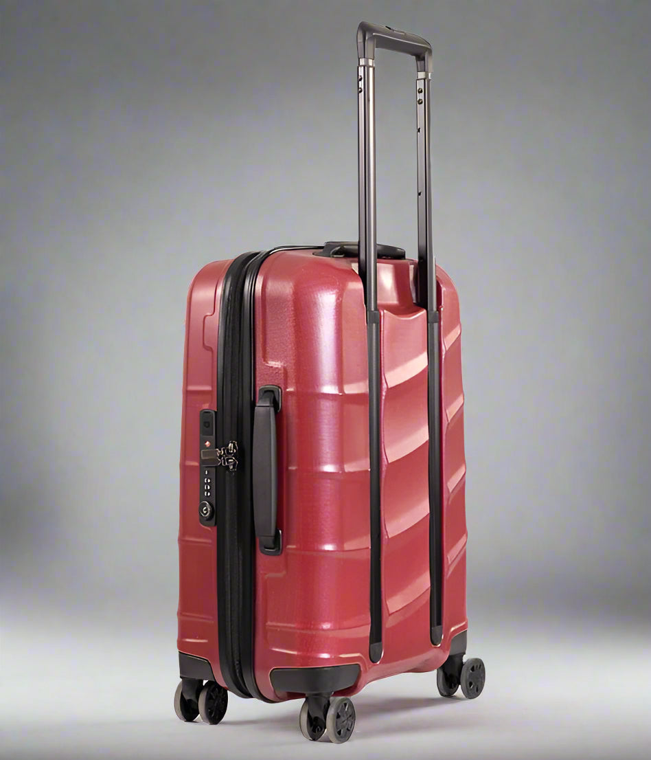 Duravo Red Carry-on suitcase with handle  up