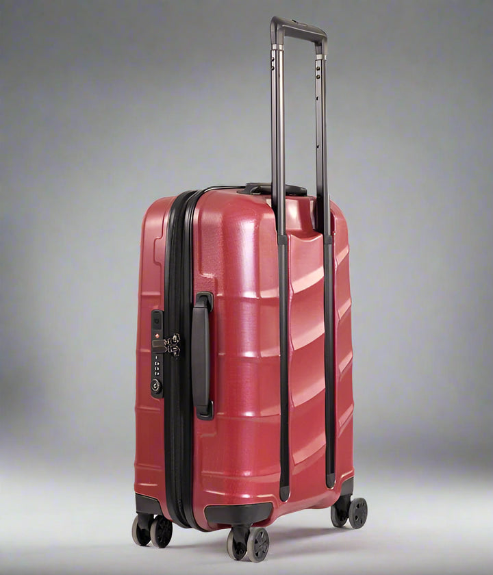 Duravo Red Carry-on suitcase with handle  up