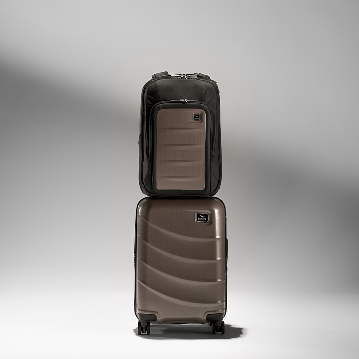 Distinguished Copper Brown - Expandable Carry-On Luggage with Venture Full Backpack