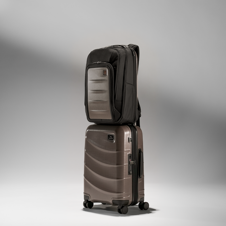 Distinguished Copper Brown - Expandable Carry-On Luggage with Venture Full Backpack