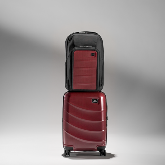 Aventurer Red Travel Set - Expandable Carry-On Luggage with Venture Full Backpack