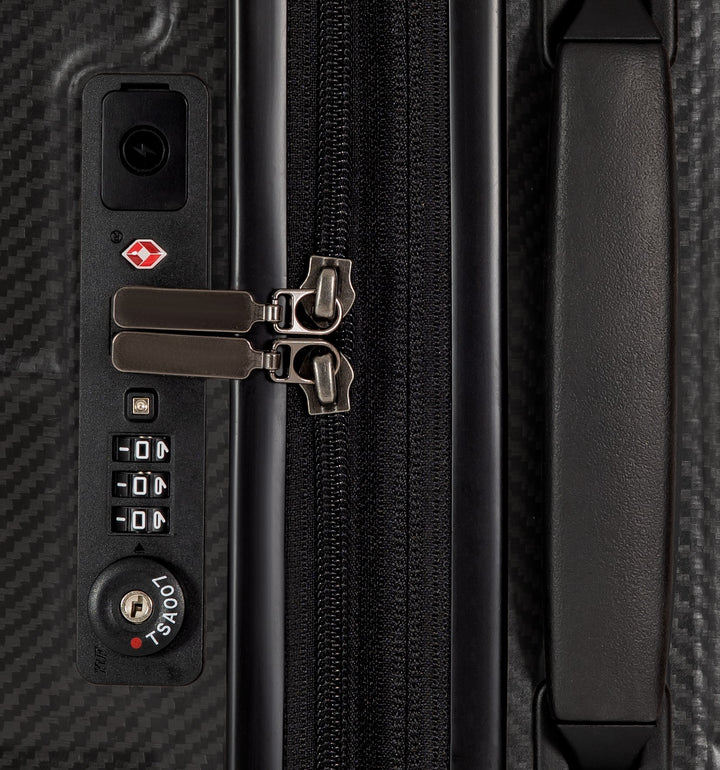 Executive Carbon Travel Set - Expandable Carry-On Luggage & Venture Slim Backpack