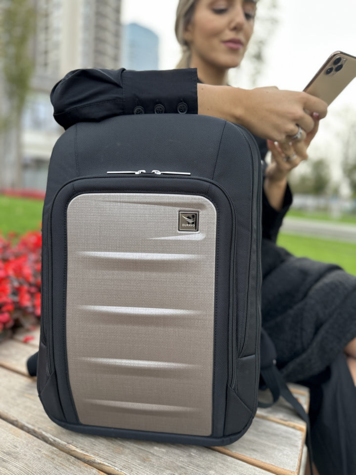 Distinguished Copper Brown - Expandable Carry-On Luggage with Venture Slim Backpack